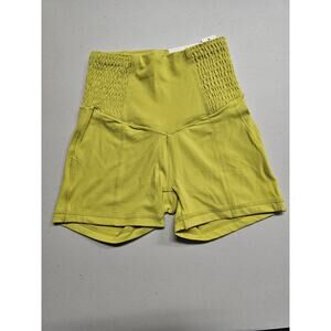 NWT Aerie Offline Real Me Shortie Biker Shorts Yellow Size XS